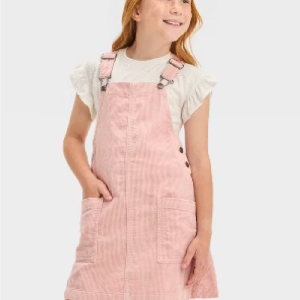 Pink Kids Overall Dress